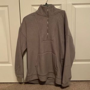 over sized half zip